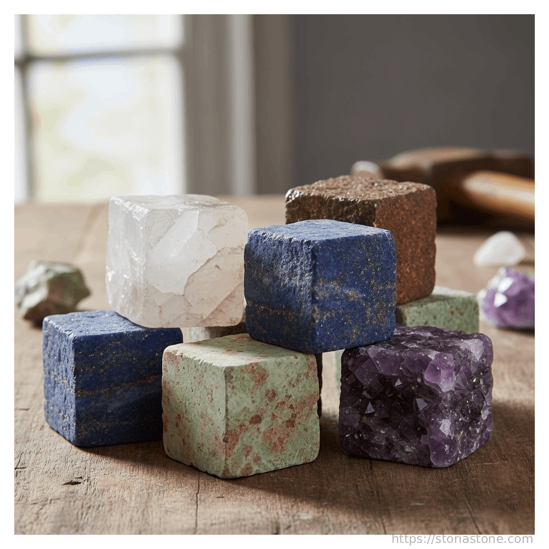 天然石サイコロカット